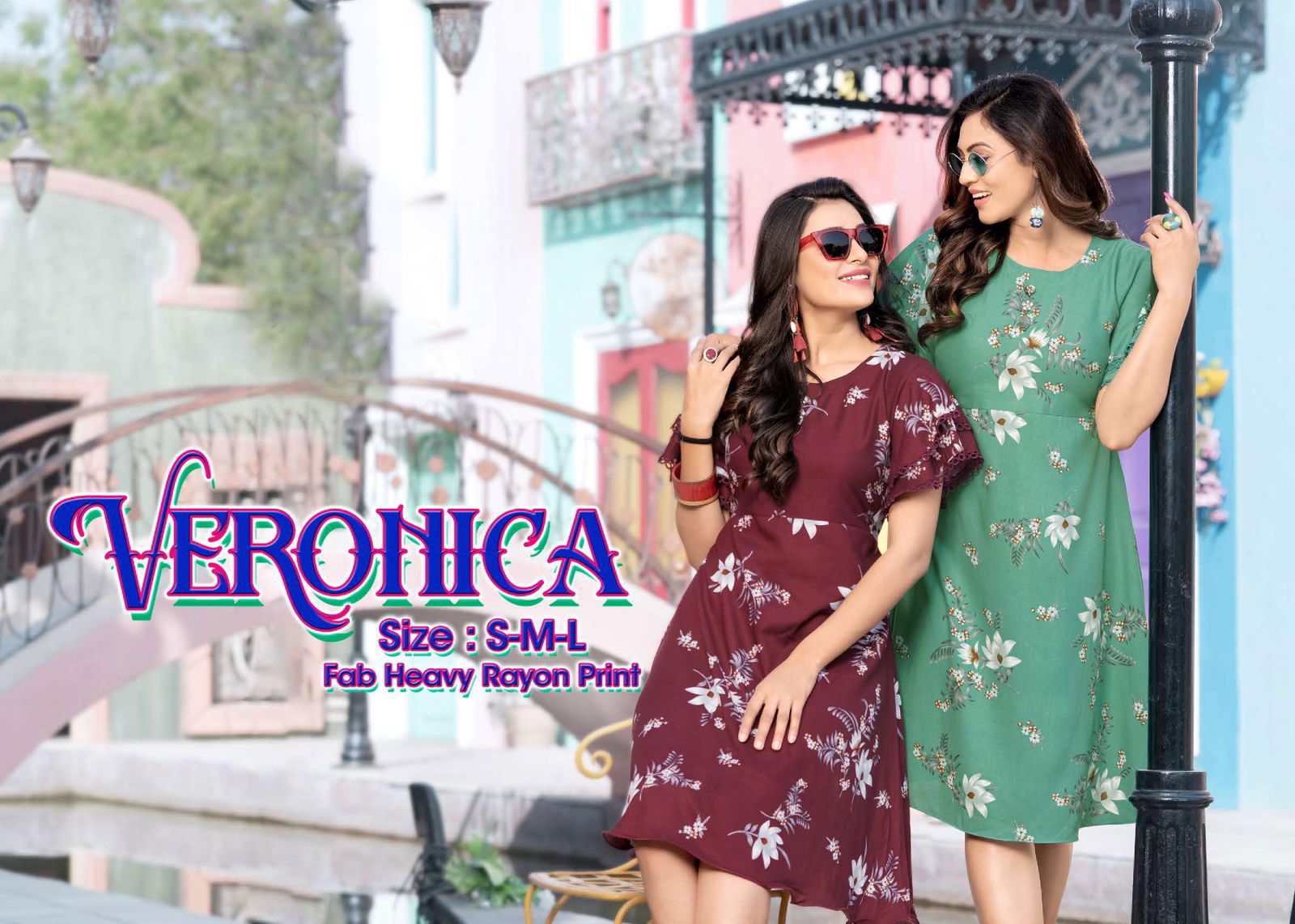 Veronica 101 Rayon Printed Designer Regular Wear Kurti Collection
